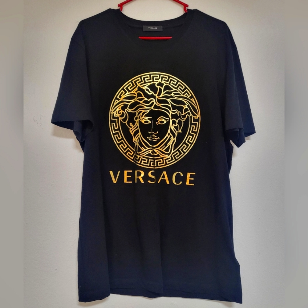 Versace Men's Medusa Medallion Gold Tshirt